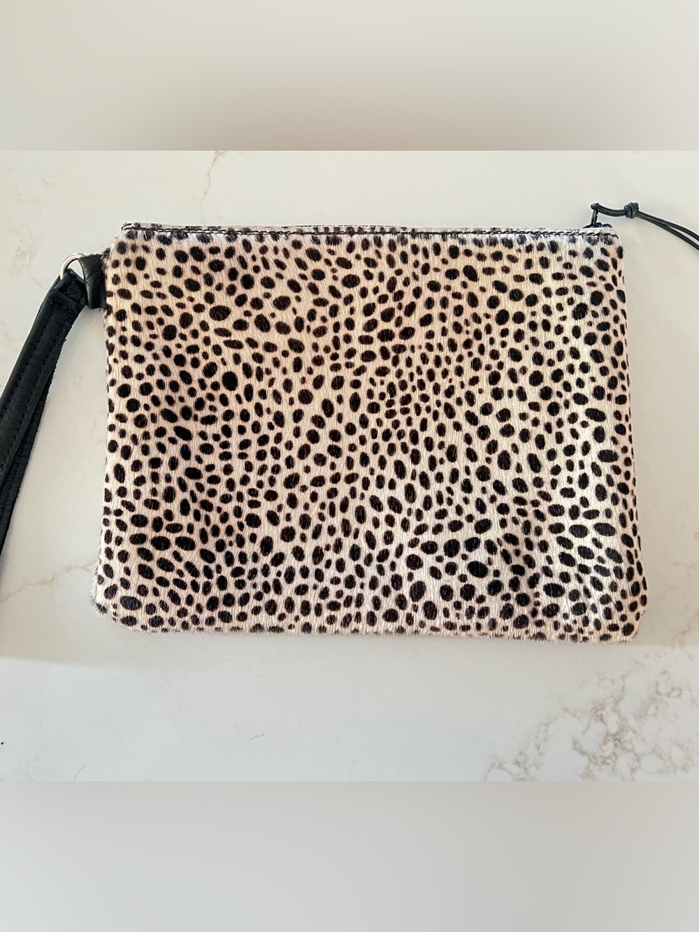 LAUREL DASSO LEATHERS | Leopard Haircalf Leather Wristlet Clutch Custom Made